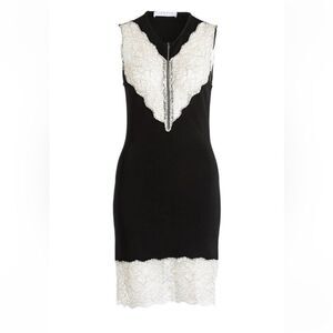 Sandro Elegant Black white lace detailed dress, XS